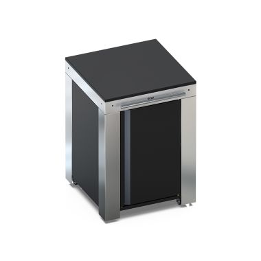 FELIX 60 cm Black and Stainless Side-Table