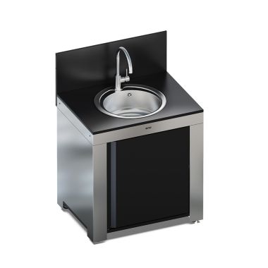 Sink Module 80 cm Black and Stainless Steel